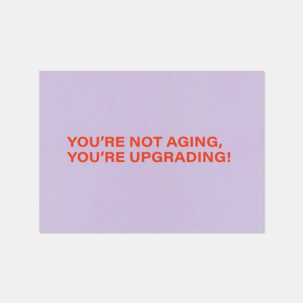 DIEPR LOVE LETTERS wenskaart:  you're not aging, you're updating!